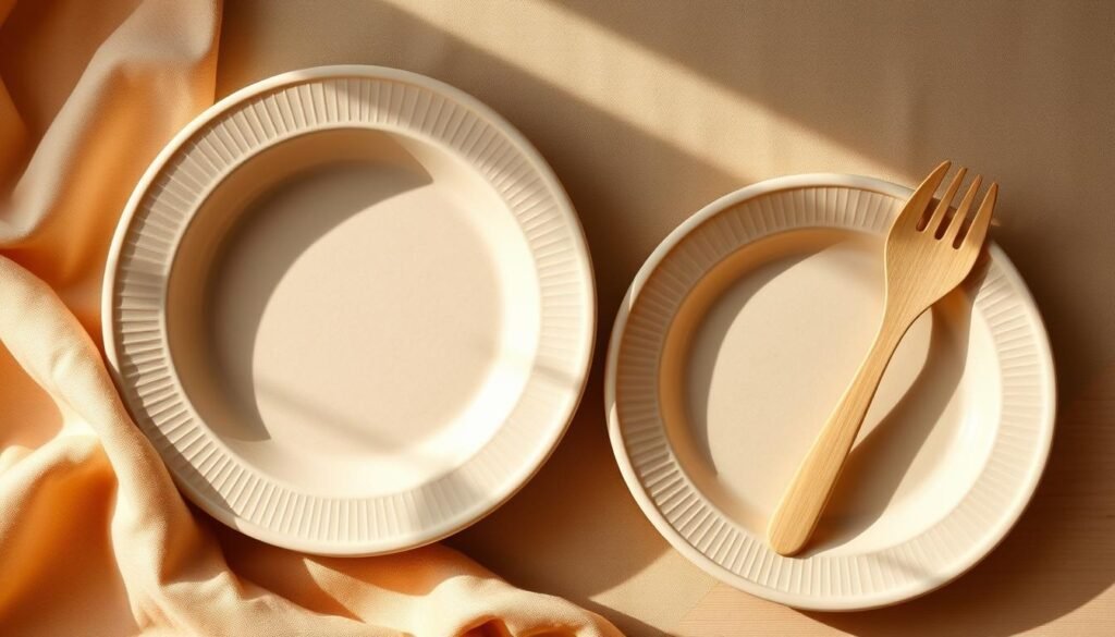 eco-friendly disposable plates and utensils